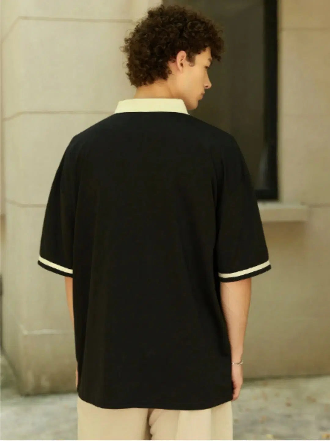 Men Cotton Blend Regular Fit Printed Polo T Shirt